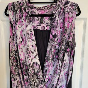 Plus Size INC Snake Skin Sleeveless Top Size 2X